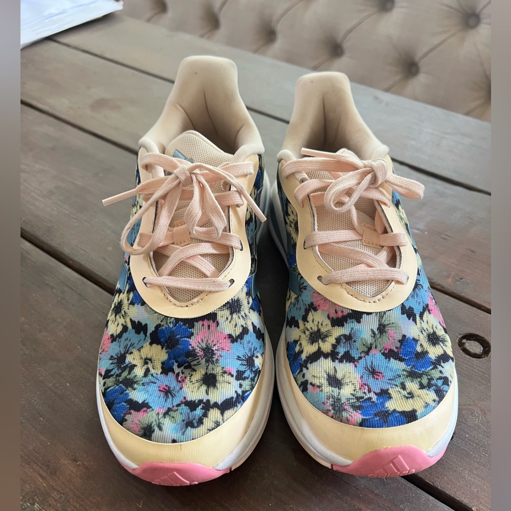 Adidas FortaRun tennis shoes Floral design Size 6